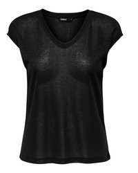 schwarzes T-Shirt mit einem V-Ausschnitt von ONLY CARMAKOMA