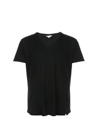 schwarzes T-Shirt mit einem V-Ausschnitt von Orlebar Brown