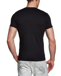 schwarzes T-Shirt mit einem V-Ausschnitt von Pepe Jeans