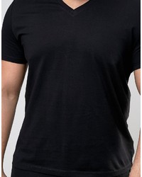 schwarzes T-Shirt mit einem V-Ausschnitt von Asos
