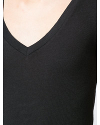 schwarzes T-Shirt mit einem V-Ausschnitt von RE/DONE