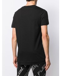 schwarzes T-Shirt mit einem V-Ausschnitt von Philipp Plein