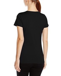 schwarzes T-Shirt mit einem V-Ausschnitt von Stedman Apparel