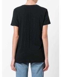 schwarzes T-Shirt mit einem V-Ausschnitt von Rag & Bone