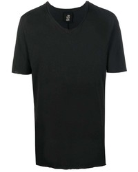 schwarzes T-Shirt mit einem V-Ausschnitt von Thom Krom