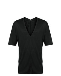 schwarzes T-Shirt mit einem V-Ausschnitt von Unconditional
