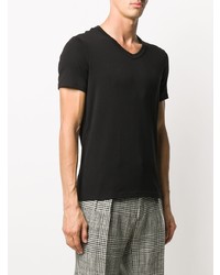 schwarzes T-Shirt mit einem V-Ausschnitt von Tom Ford