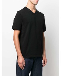 schwarzes T-Shirt mit einem V-Ausschnitt von Bottega Veneta