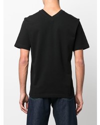 schwarzes T-Shirt mit einem V-Ausschnitt von Bottega Veneta