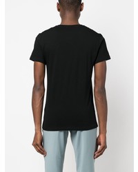 schwarzes T-Shirt mit einem V-Ausschnitt von Jil Sander