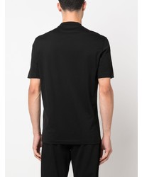 schwarzes T-Shirt mit einem V-Ausschnitt von Brunello Cucinelli