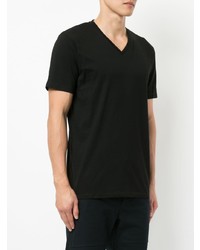 schwarzes T-Shirt mit einem V-Ausschnitt von Loveless