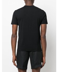 schwarzes T-Shirt mit einem V-Ausschnitt von Cruciani