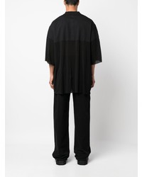 schwarzes T-Shirt mit einem V-Ausschnitt von Rick Owens