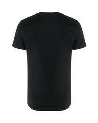 schwarzes T-Shirt mit einem V-Ausschnitt von Diesel