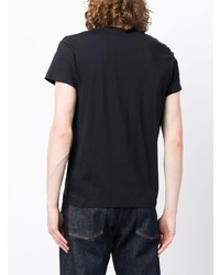 schwarzes T-Shirt mit einem V-Ausschnitt von Jil Sander