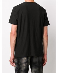 schwarzes T-Shirt mit einem V-Ausschnitt von Diesel