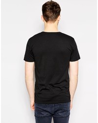 schwarzes T-Shirt mit einem V-Ausschnitt von Esprit