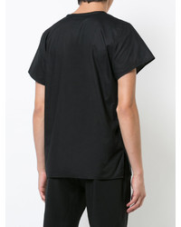 schwarzes T-Shirt mit einem V-Ausschnitt von Ann Demeulemeester