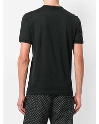 schwarzes T-Shirt mit einem V-Ausschnitt von Dolce & Gabbana