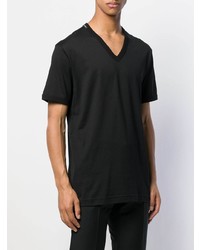 schwarzes T-Shirt mit einem V-Ausschnitt von Dolce & Gabbana