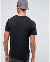 schwarzes T-Shirt mit einem V-Ausschnitt von Celio