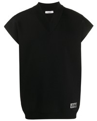 schwarzes T-Shirt mit einem V-Ausschnitt von Valentino