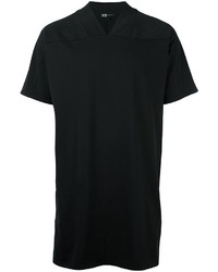 schwarzes T-Shirt mit einem V-Ausschnitt von Y-3