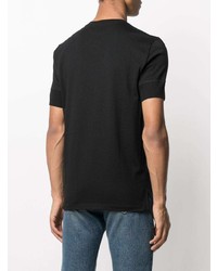 schwarzes T-shirt mit einer Knopfleiste von Tom Ford