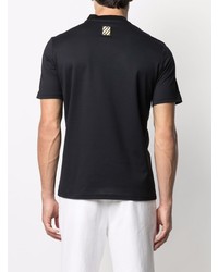 schwarzes T-shirt mit einer Knopfleiste von Low Brand