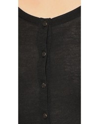 schwarzes T-shirt mit einer Knopfleiste von J Brand