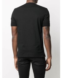 schwarzes T-shirt mit einer Knopfleiste von Tom Ford