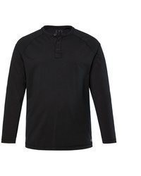 schwarzes T-shirt mit einer Knopfleiste von JP1880