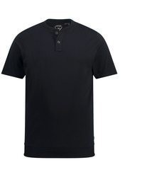 schwarzes T-shirt mit einer Knopfleiste von JP1880