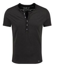 schwarzes T-shirt mit einer Knopfleiste von Key Largo
