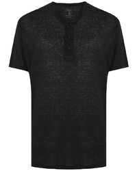 schwarzes T-shirt mit einer Knopfleiste von OSKLEN