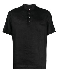 schwarzes T-shirt mit einer Knopfleiste von PMD