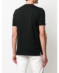 schwarzes T-shirt mit einer Knopfleiste von Tom Ford