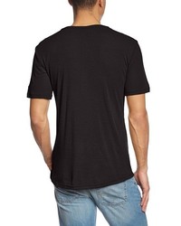 schwarzes T-shirt mit einer Knopfleiste