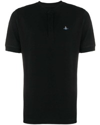 schwarzes T-shirt mit einer Knopfleiste von Vivienne Westwood
