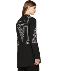 schwarzes T-shirt mit geometrischem Muster von Marcelo Burlon County of Milan