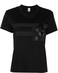 schwarzes T-shirt mit geometrischem Muster von Comme des Garcons