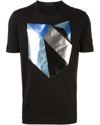schwarzes T-shirt mit geometrischem Muster von Diesel Black Gold