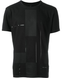 schwarzes T-shirt mit geometrischem Muster von Drome