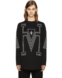 schwarzes T-shirt mit geometrischem Muster von Marcelo Burlon County of Milan