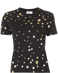 schwarzes T-shirt mit Sternenmuster von RED Valentino