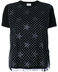 schwarzes T-shirt mit Sternenmuster von Twin-Set
