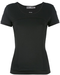 schwarzes T-shirt von adidas by Stella McCartney