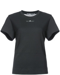 schwarzes T-shirt von adidas by Stella McCartney