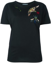 schwarzes T-shirt von Alexander McQueen